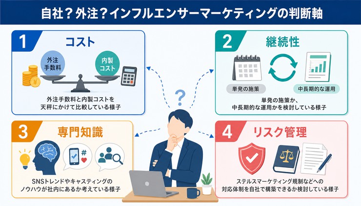 インフルエンサーマーケティング 自社 外注